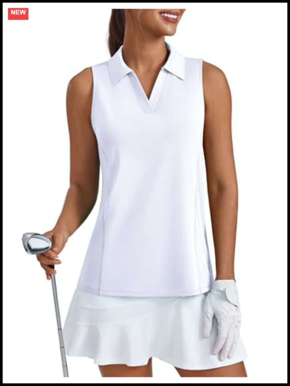 Sleeveless UPF 50+ Golf Polo Tank Top Women's Quick Dry 4-Way Stretch
